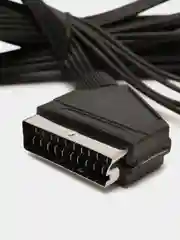 Серебряный аудио видео кабель SCART - 4RCA / 2RCA