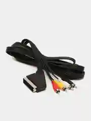 Серебряный аудио видео кабель SCART - 4RCA / 2RCA
