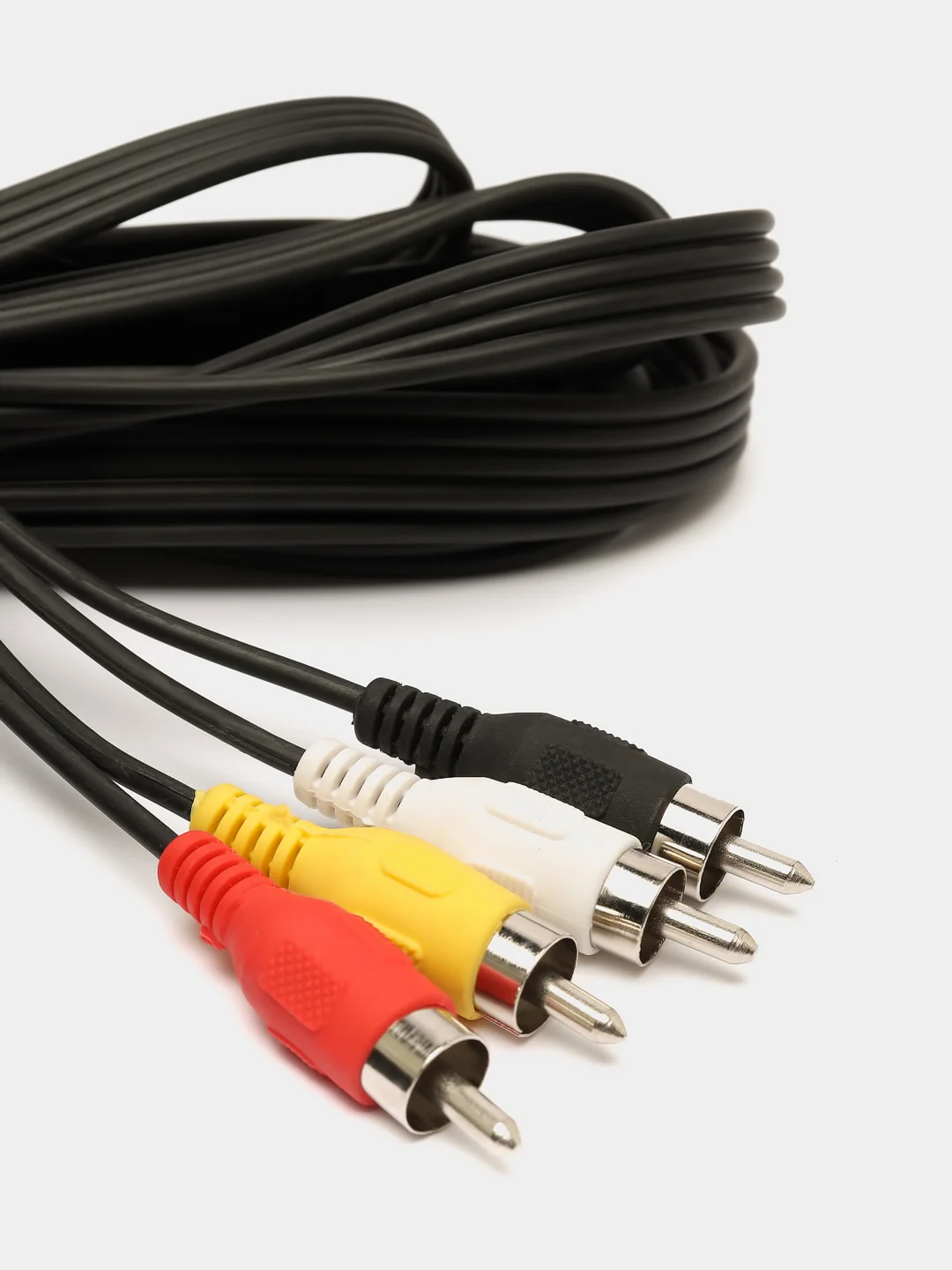 Серебряный аудио видео кабель SCART - 4RCA / 2RCA