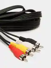 Серебряный аудио видео кабель SCART - 4RCA / 2RCA