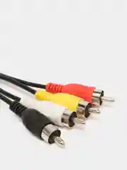 Серый меланж аудио видео кабель SCART - 4RCA / 2RCA