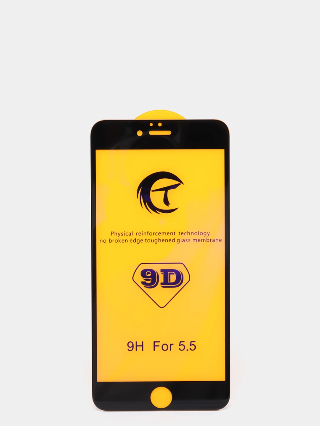 Защитное стекло для iPhone с фиолетовым переливом, черная рамка