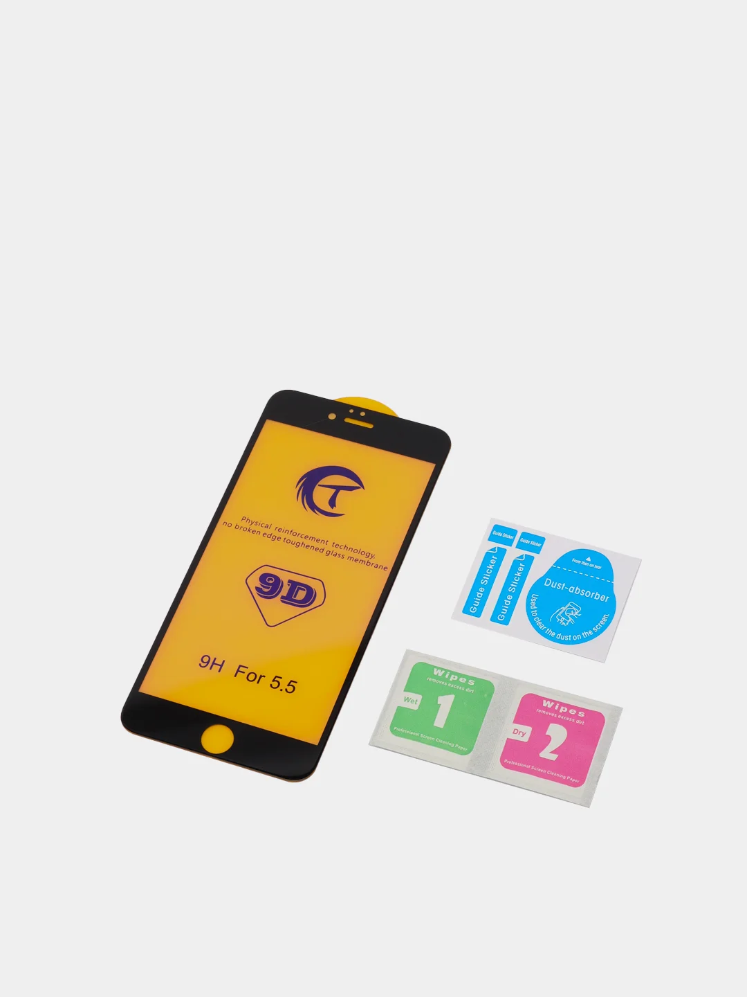 Защитное стекло для iPhone с фиолетовым переливом, черная рамка