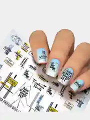 Песочный хаки слайдеры для маникюра новогодние /Слайдеры для ногтей/наклейки/дизайна ногтей