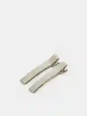 Серый меланж заколки блестящие на зажиме 2 шт