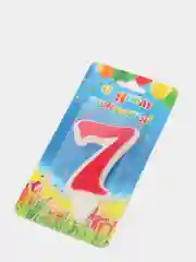 Свеча-цифра для торта "7", красная