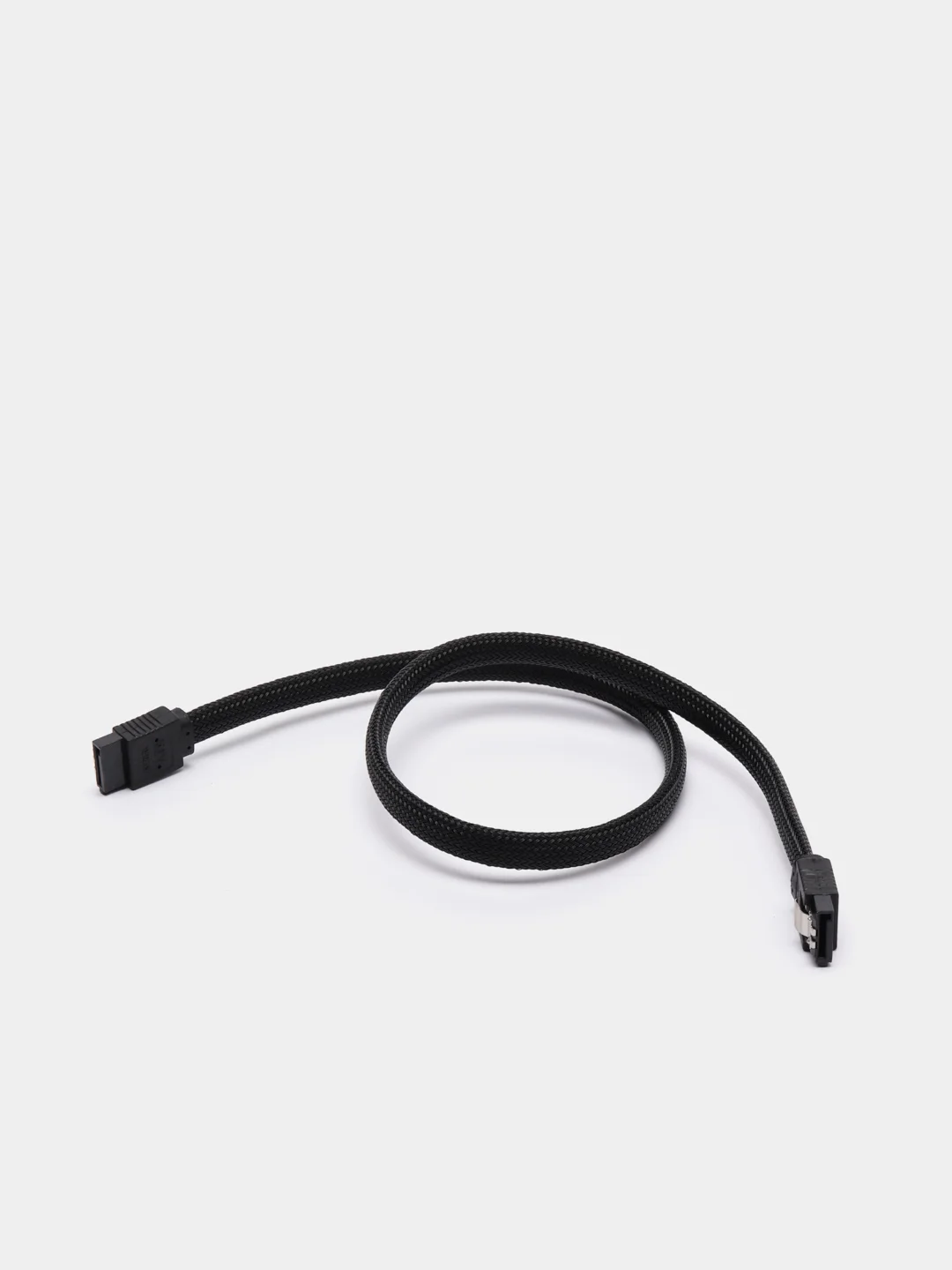 Черный кабель интерфейсный SATAIII, 50 см, 7pin/7pin, защелка