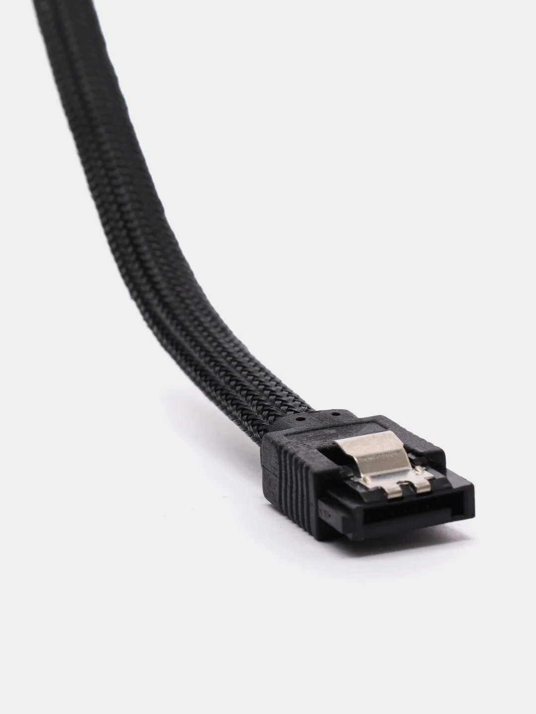 Черный кабель интерфейсный SATAIII, 50 см, 7pin/7pin, защелка