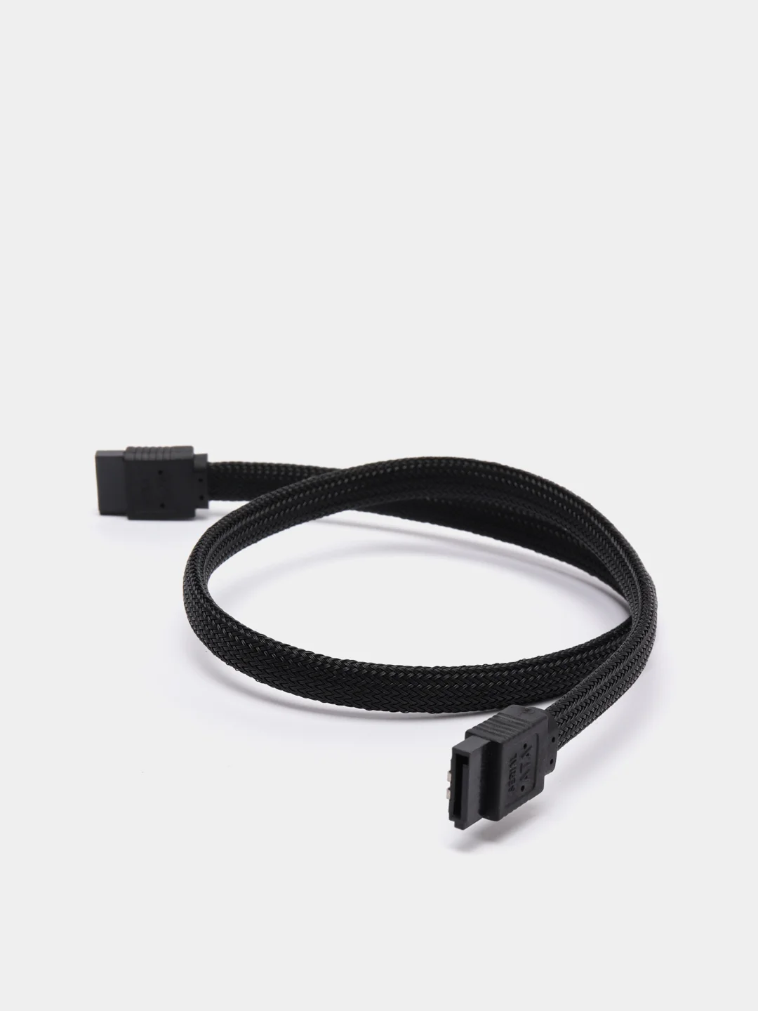Черный кабель интерфейсный SATAIII, 50 см, 7pin/7pin, защелка