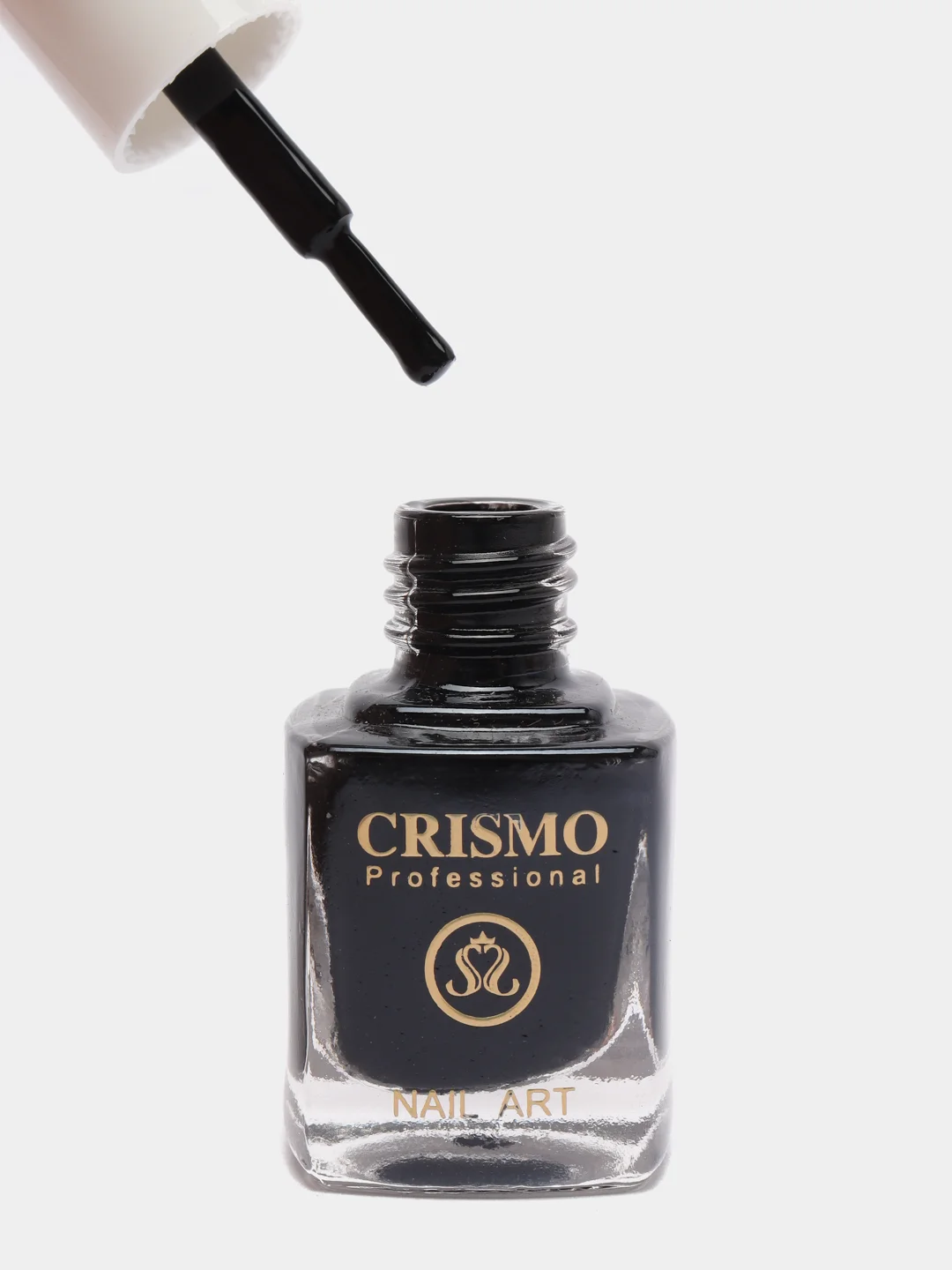 Черный лак для стемпинга (стэмпинга) Crismo, белый и черный