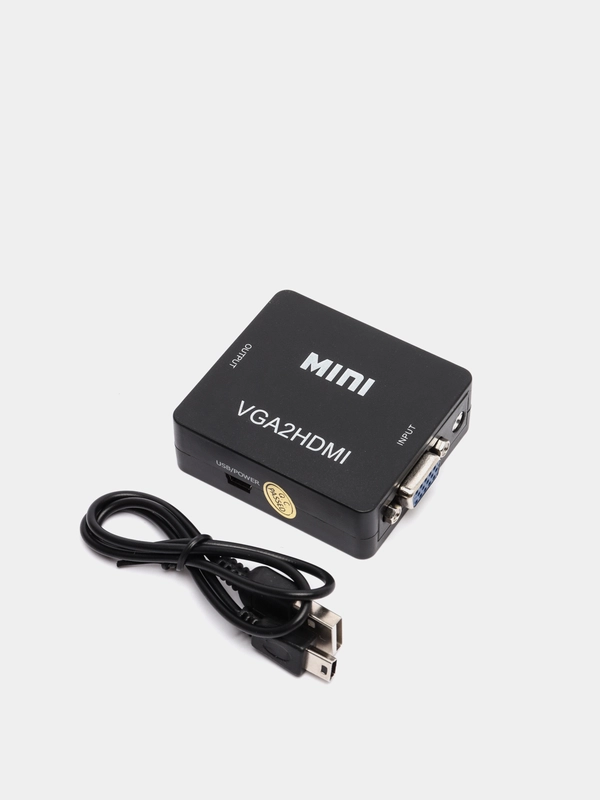 Конвертер из VGA в HDMI с audio входом и кабелем для питания
