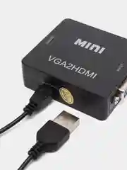 Конвертер из VGA в HDMI с audio входом и кабелем для питания