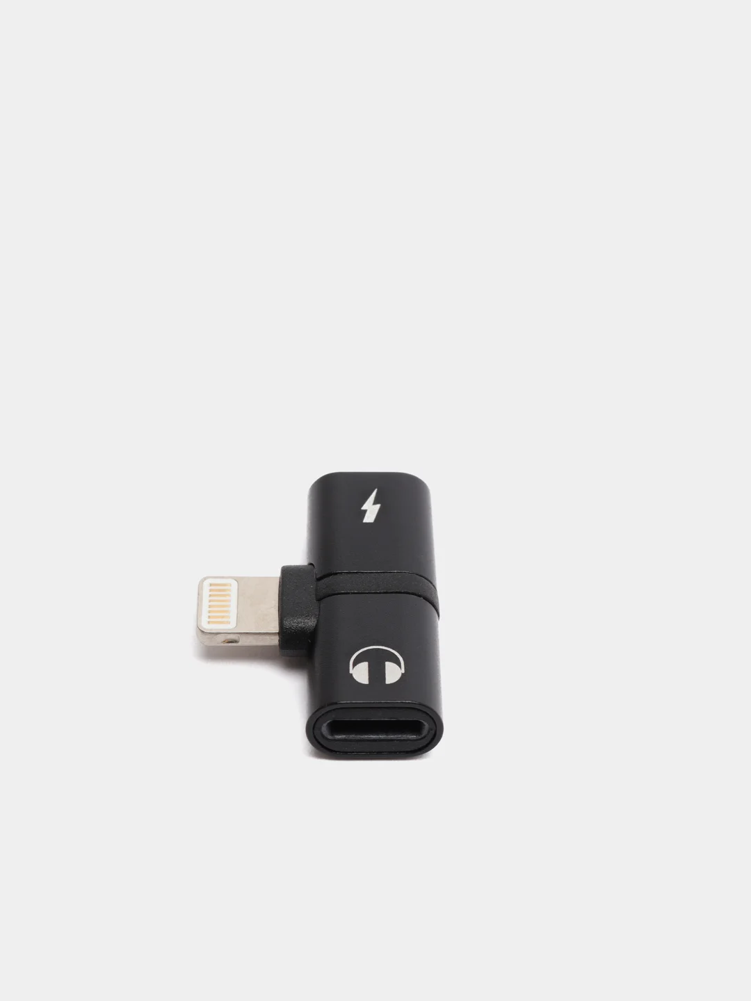 Черный аудио переходник lightning на 2 lightning