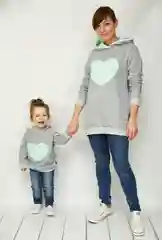 Бирюзовый комплект одежды Family Look (Фамели лук) толстовка, свитшот, худи для мамы и малыша
