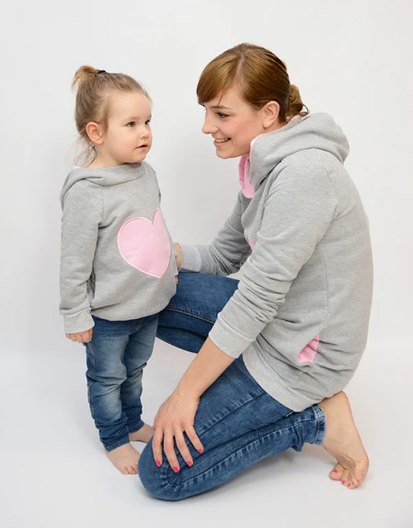 Бирюзовый комплект одежды Family Look (Фамели лук) толстовка, свитшот, худи для мамы и малыша