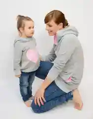 Бирюзовый комплект одежды Family Look (Фамели лук) толстовка, свитшот, худи для мамы и малыша