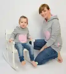 Бирюзовый комплект одежды Family Look (Фамели лук) толстовка, свитшот, худи для мамы и малыша