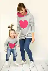 Бирюзовый комплект одежды Family Look (Фамели лук) толстовка, свитшот, худи для мамы и малыша