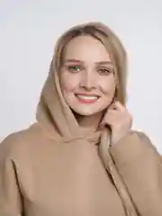 Бежевый худи женское, оверсайз, утепленное, с капюшоном