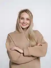 Бежевый худи женское, оверсайз, утепленное, с капюшоном