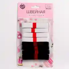 Резинки эластичные, 10х12х15 мм, 1 метр, 8 штук, цвет чёрный, белый