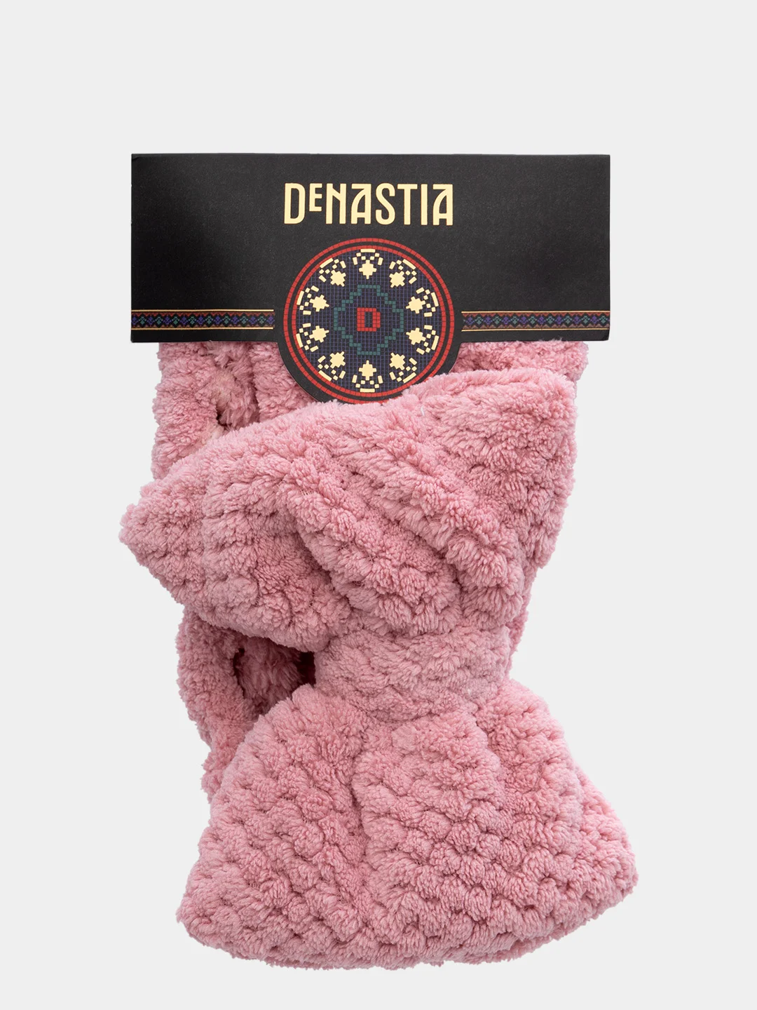 Повязка для волос DeNASTIA 9х45см, соты, розовая