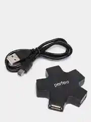 Черный perfeo USB хаб USB-HUB 4 порта PF-HYD-6098H