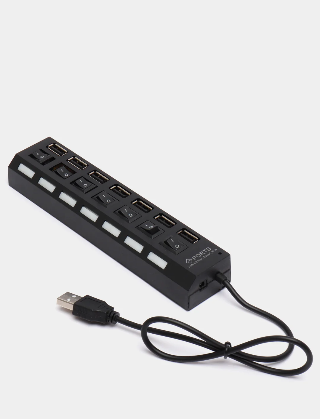 Черный usb 2.0 Хаб, разветвитель-концентратор, 7 портов
