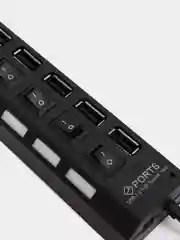 Черный usb 2.0 Хаб, разветвитель-концентратор, 7 портов