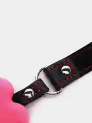 Розовый силиконовый кляп БДСМ в виде кости