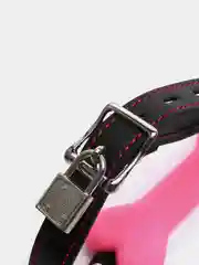 Розовый силиконовый кляп БДСМ в виде кости