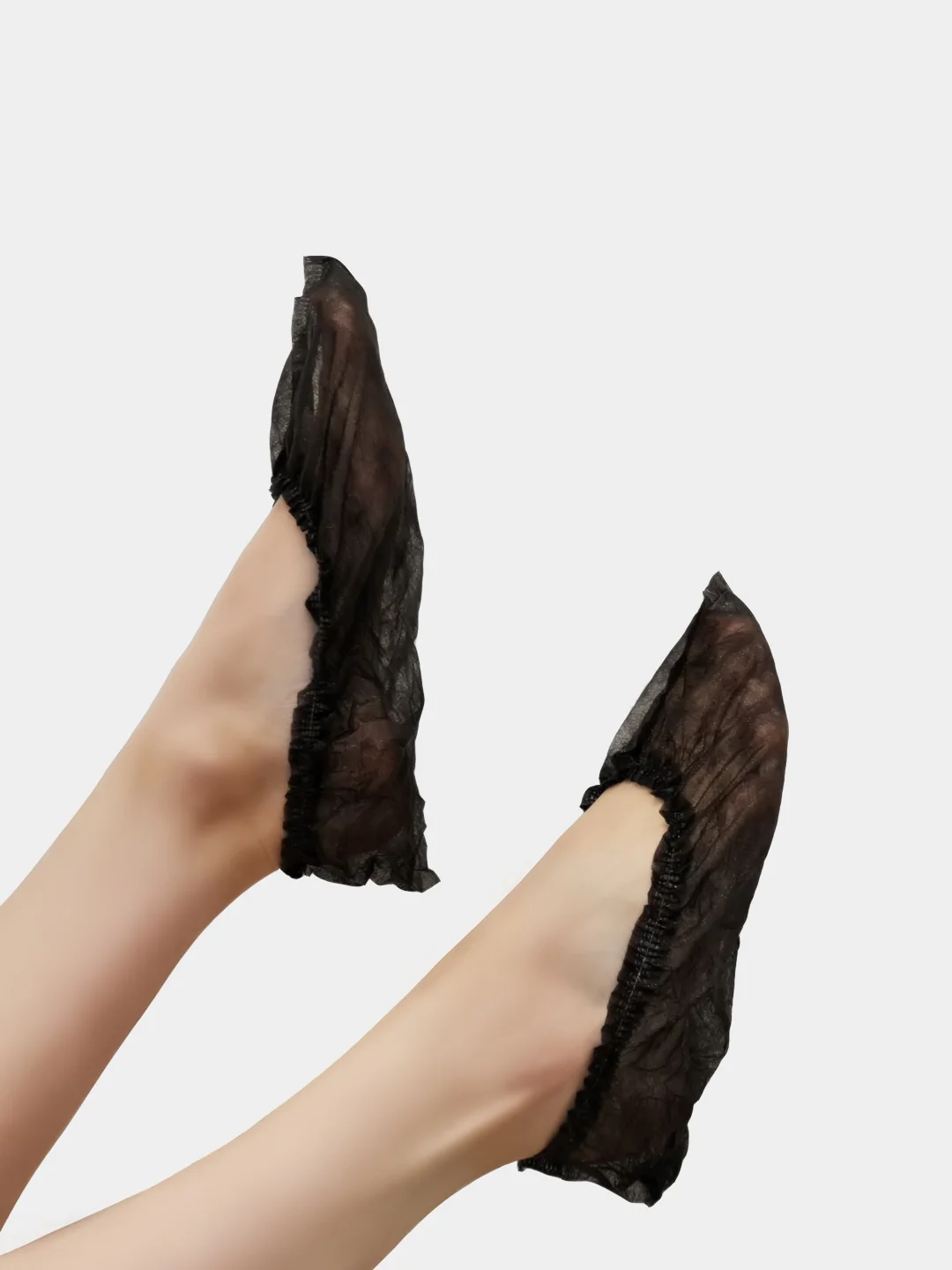 Носки одноразовые, бахилы из НПП, черные, размеры 35-42, 35-45, 50 пар(100 шт)