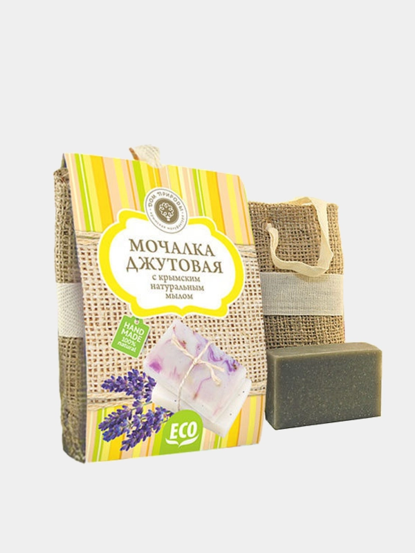 Мочалка джутовая с натуральным мылом Дом Природы, 100г