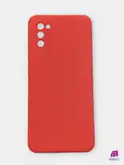 Красный чехол для Samsung Galaxy A02S силиконовый с бархатной подкладкой