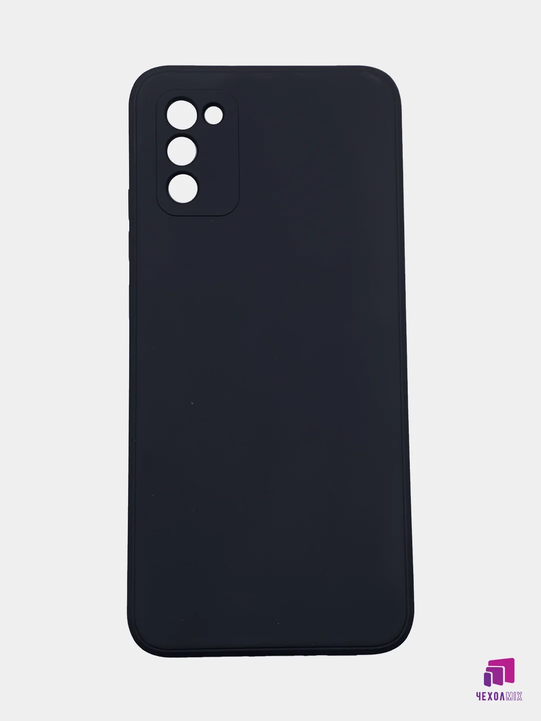 Черный чехол для Samsung Galaxy A02S силиконовый с бархатной подкладкой
