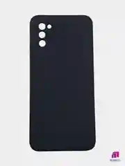 Черный чехол для Samsung Galaxy A02S силиконовый с бархатной подкладкой