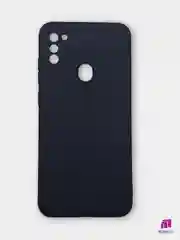 Черный чехол для Samsung Galaxy A11/M11 силиконовый, борта чехла прямые, с бархатной подкладкой