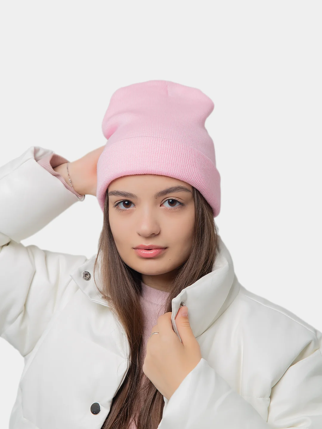 Розовый шапка женская