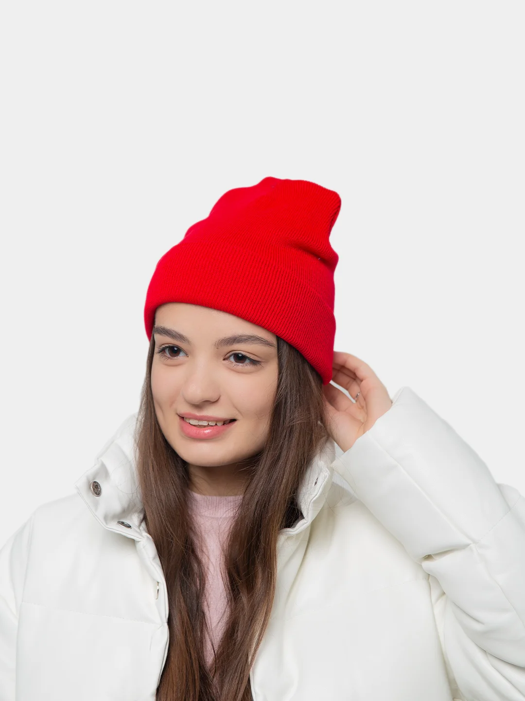 Красный шапка женская