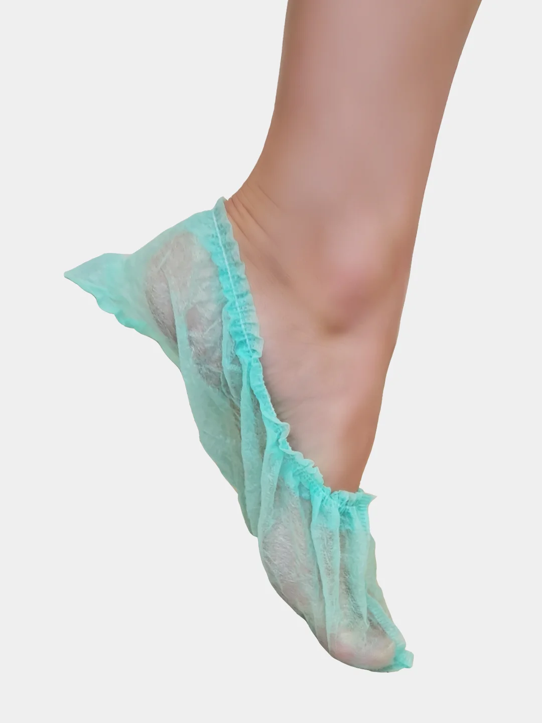 Носки одноразовые, бахилы из НПП, зеленые, размеры 35-42, 35-45, 50 пар (100 шт)