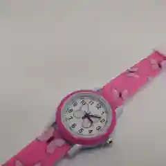 Розовый часы детские