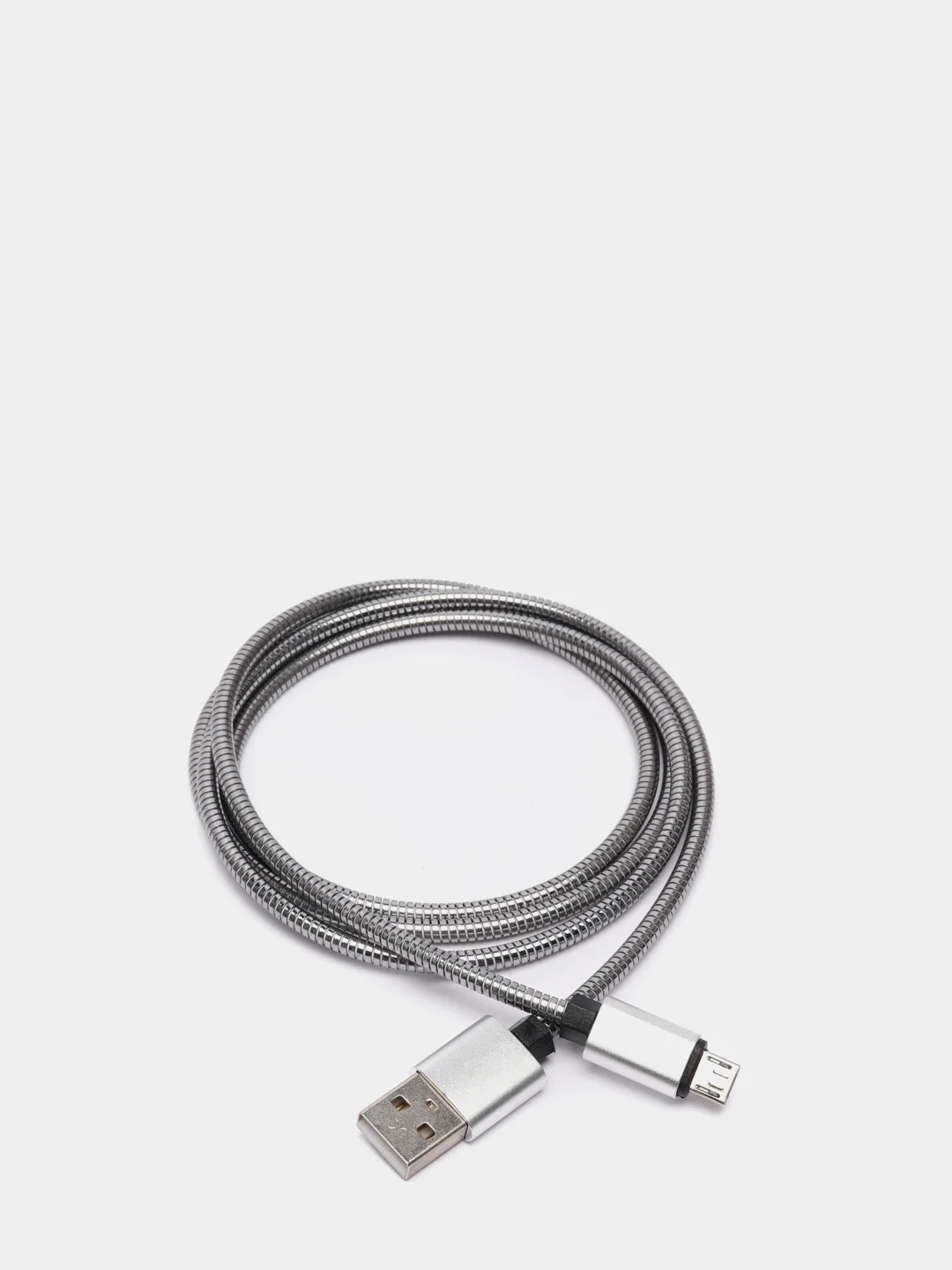 Серебряный кабель usb полностью в металле