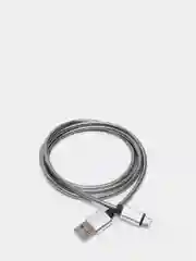 Серебряный кабель usb полностью в металле