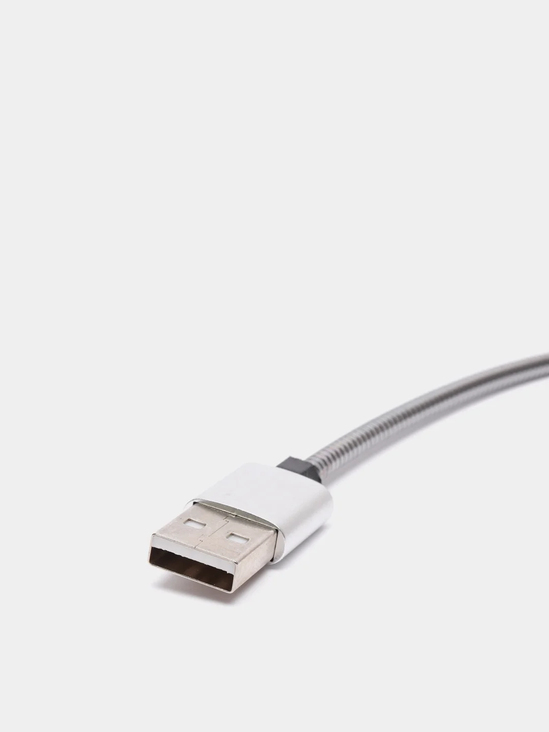 Серебряный кабель usb полностью в металле