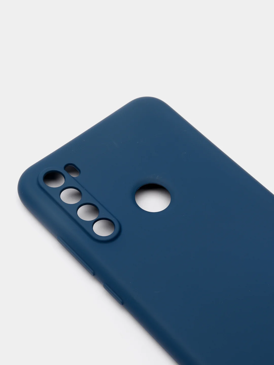 Темно-синий чехол силиконовый для Xiaomi Redmi Note 8T ( Редми нот 8т) с бархатной подкладкой