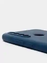 Темно-синий чехол силиконовый для Xiaomi Redmi Note 8T ( Редми нот 8т)  с бархатной подкладкой