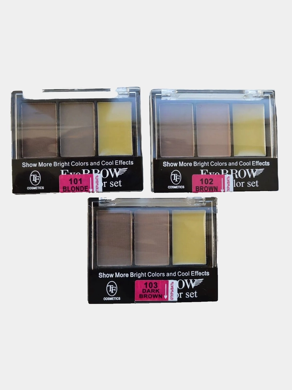 Набор теней для коррекции бровей, с воском, Eyebrow 3 Color Set