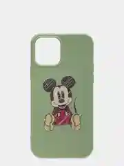 Оливковый чехол для iPhone 12/12 Pro силиконовый, матовый, с рисунком