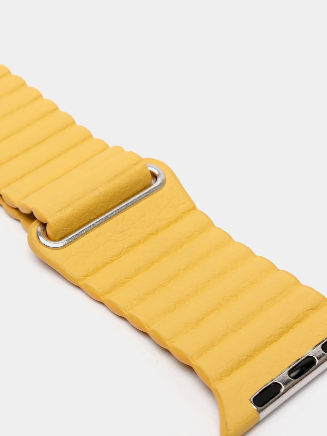 Желтый ремешок кожаный для Apple Watch 38/40mm, 42/44mm.