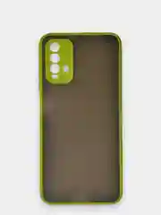 Лесной зеленый чехол матовый Xiaomi Redmi 9T, Редми 9Т пластиковый  полупрозрачный с цветными кнопками